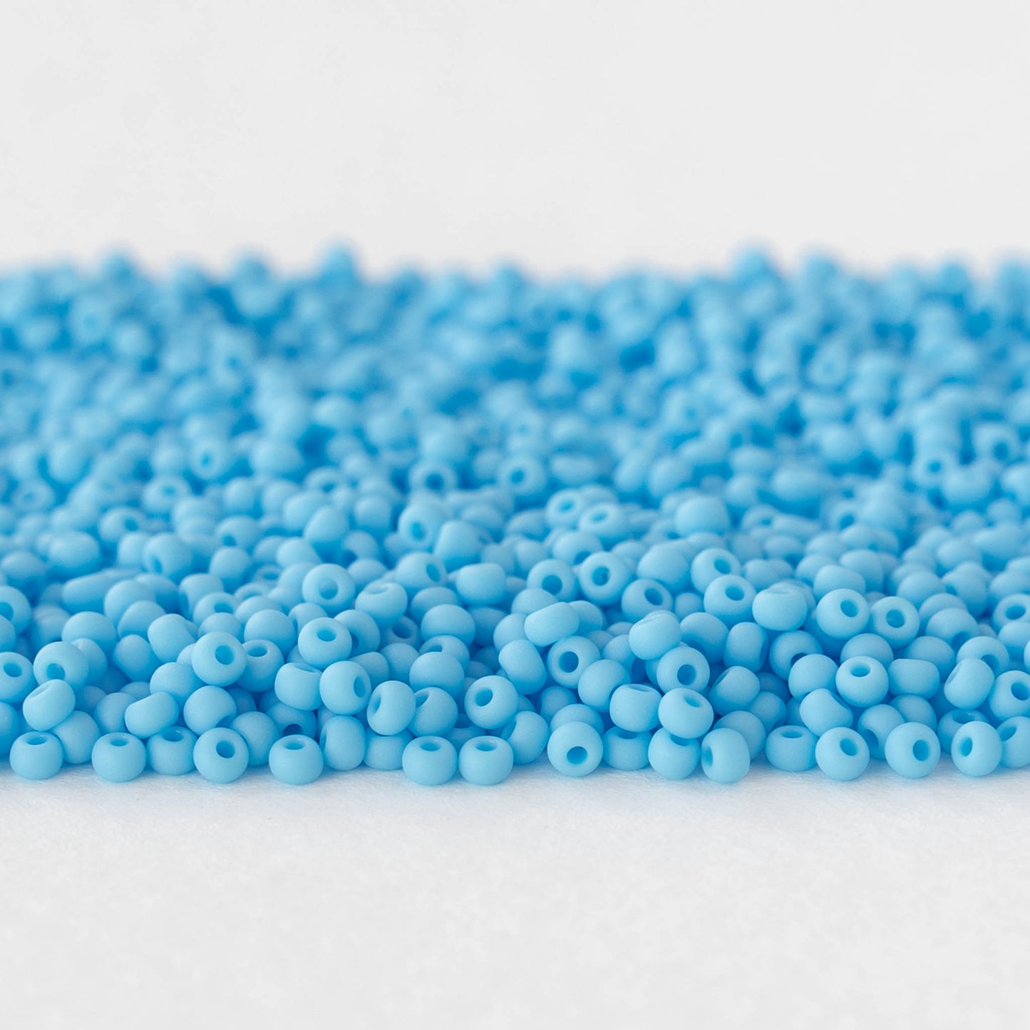 11/0 Glass Seed Beads - Matte Opaque Blue - 20 grams