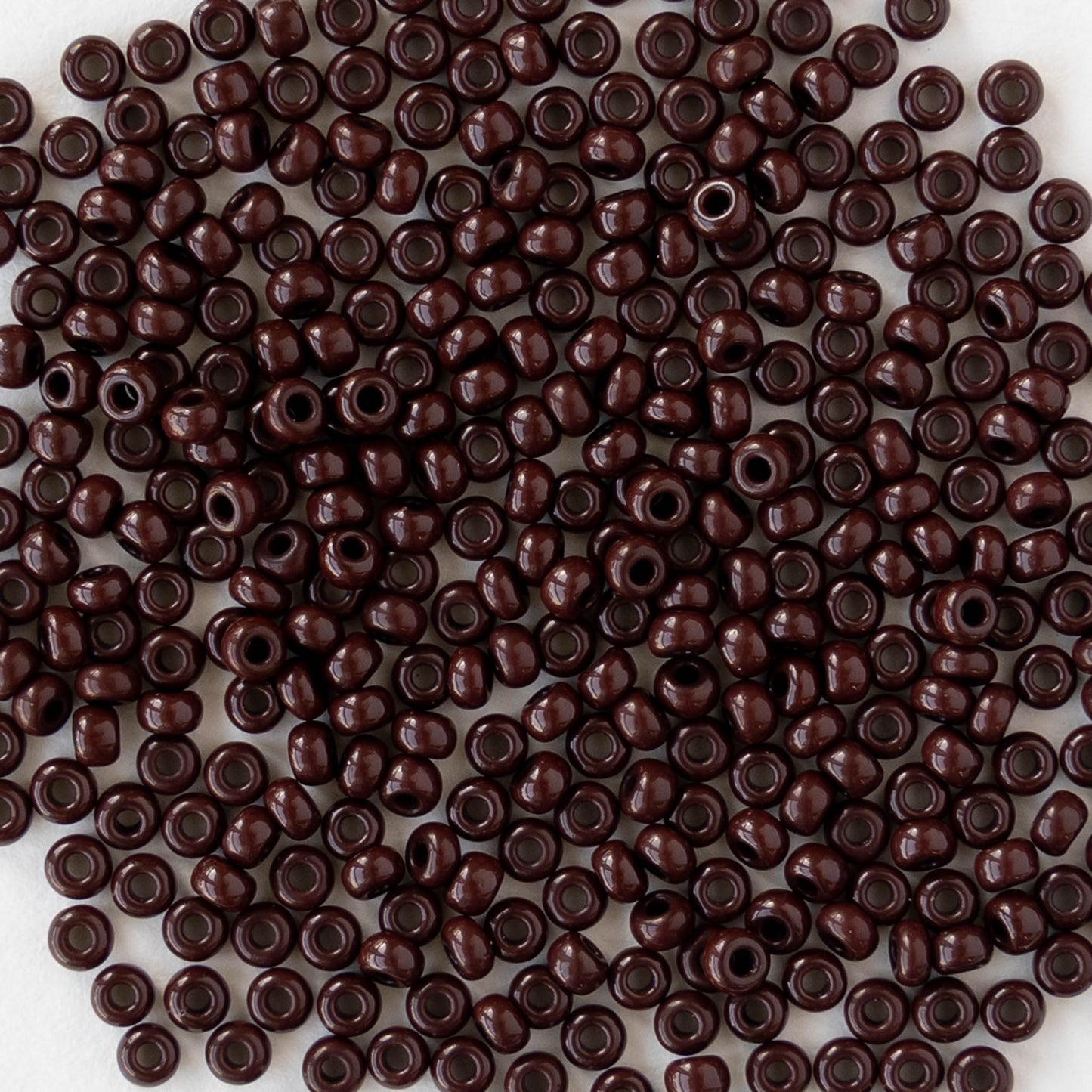 11/0 Glass Seed Beads - Opaque Brown - 20 grams