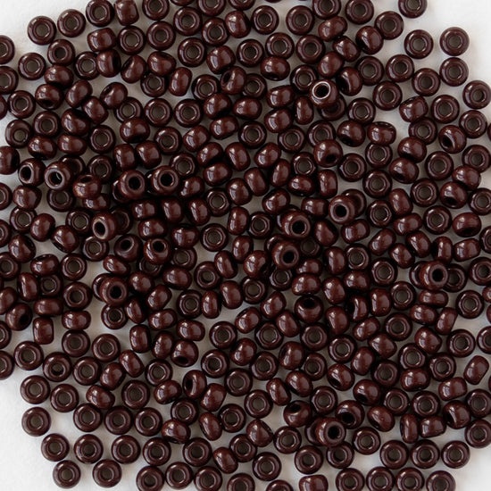 11/0 Glass Seed Beads - Opaque Brown - 20 grams