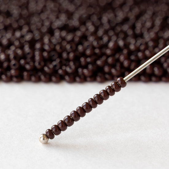 11/0 Glass Seed Beads - Opaque Brown - 20 grams