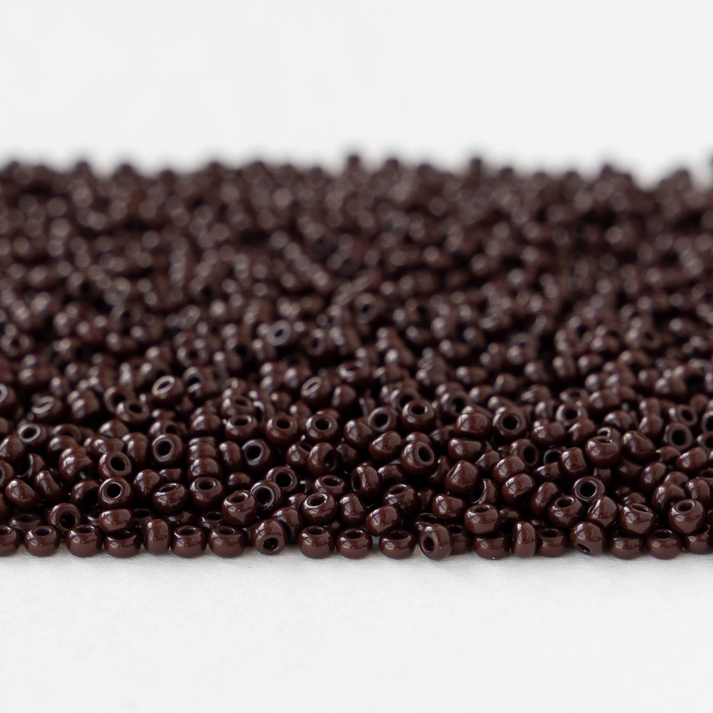 11/0 Glass Seed Beads - Opaque Brown - 20 grams