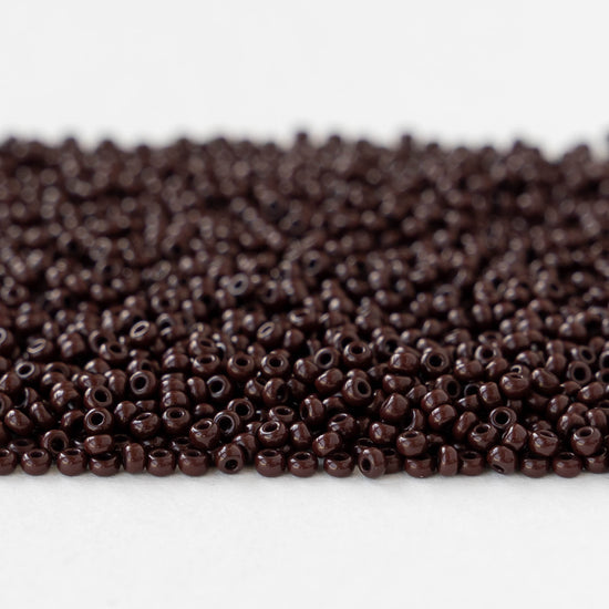 11/0 Glass Seed Beads - Opaque Brown - 20 grams