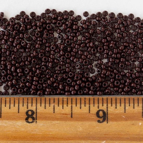 11/0 Glass Seed Beads - Opaque Brown - 20 grams