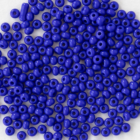11/0 Glass Seed Beads - Opaque Cobalt Blue - 25 grams