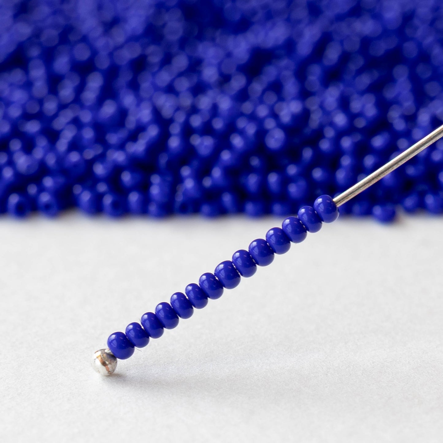 11/0 Glass Seed Beads - Opaque Cobalt Blue - 25 grams