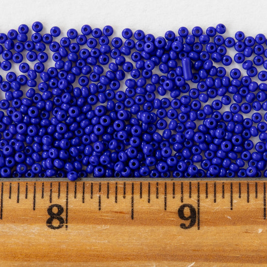 11/0 Glass Seed Beads - Opaque Cobalt Blue - 25 grams