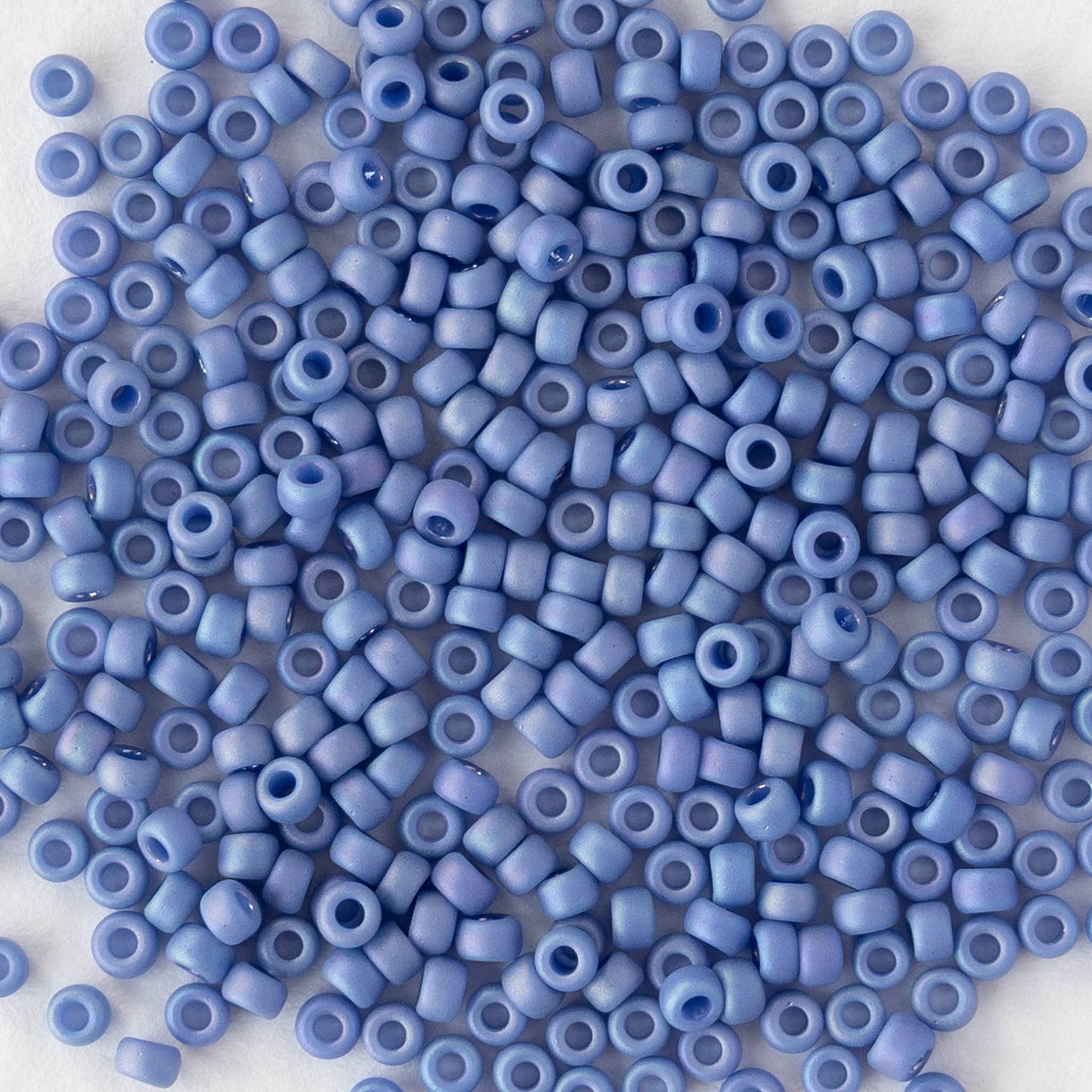11/0 Glass Seed Beads - Opaque Periwinkle AB - 10 grams