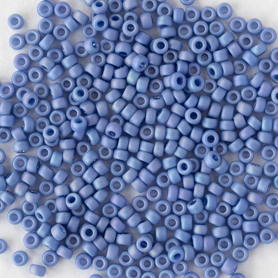 11/0 Glass Seed Beads - Opaque Periwinkle AB - 10 grams
