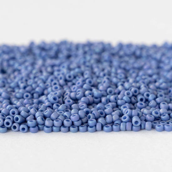 11/0 Glass Seed Beads - Opaque Periwinkle AB - 10 grams