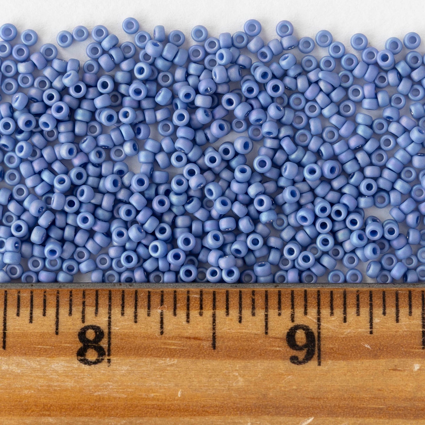 11/0 Glass Seed Beads - Opaque Periwinkle AB - 10 grams