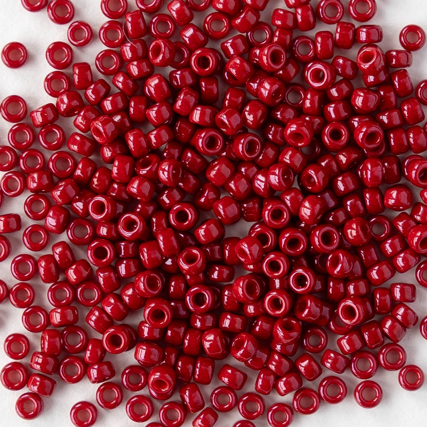 11/0 Seed Beads - Opaque Bright Red - 20 grams