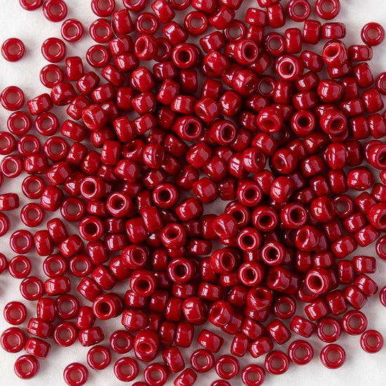 11/0 Seed Beads - Opaque Bright Red - 20 grams