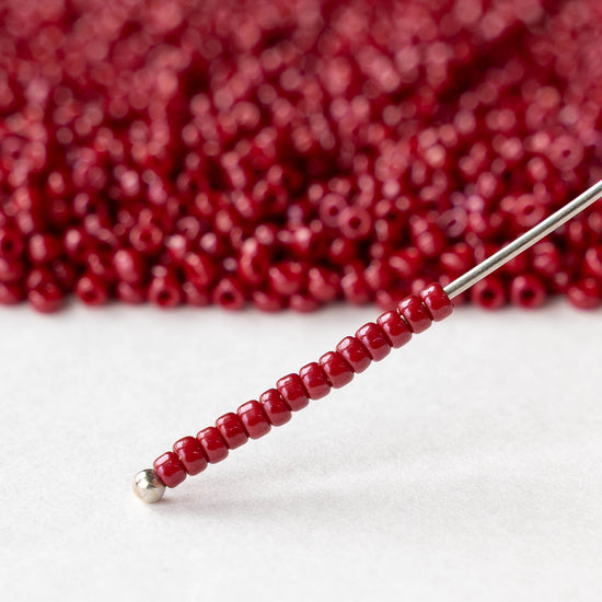 11/0 Seed Beads - Opaque Bright Red - 20 grams