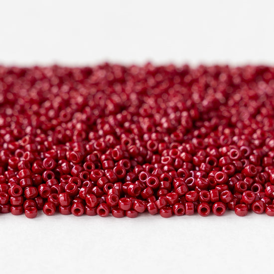 11/0 Seed Beads - Opaque Bright Red - 20 grams