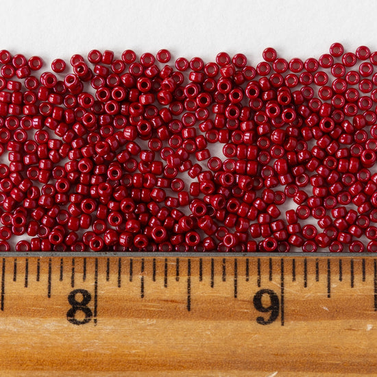 11/0 Seed Beads - Opaque Bright Red - 20 grams