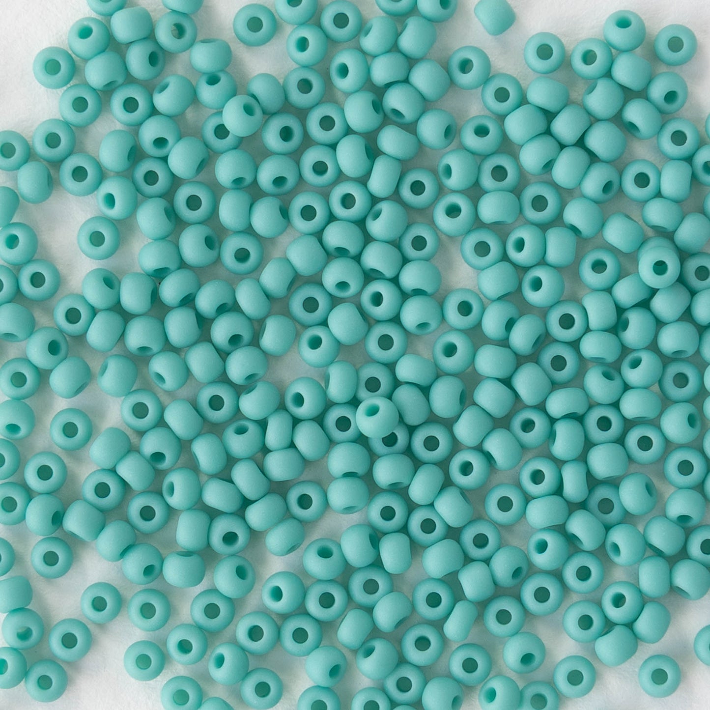 11/0 Glass Seed Beads - Matte Opaque Turquoise - 20 grams