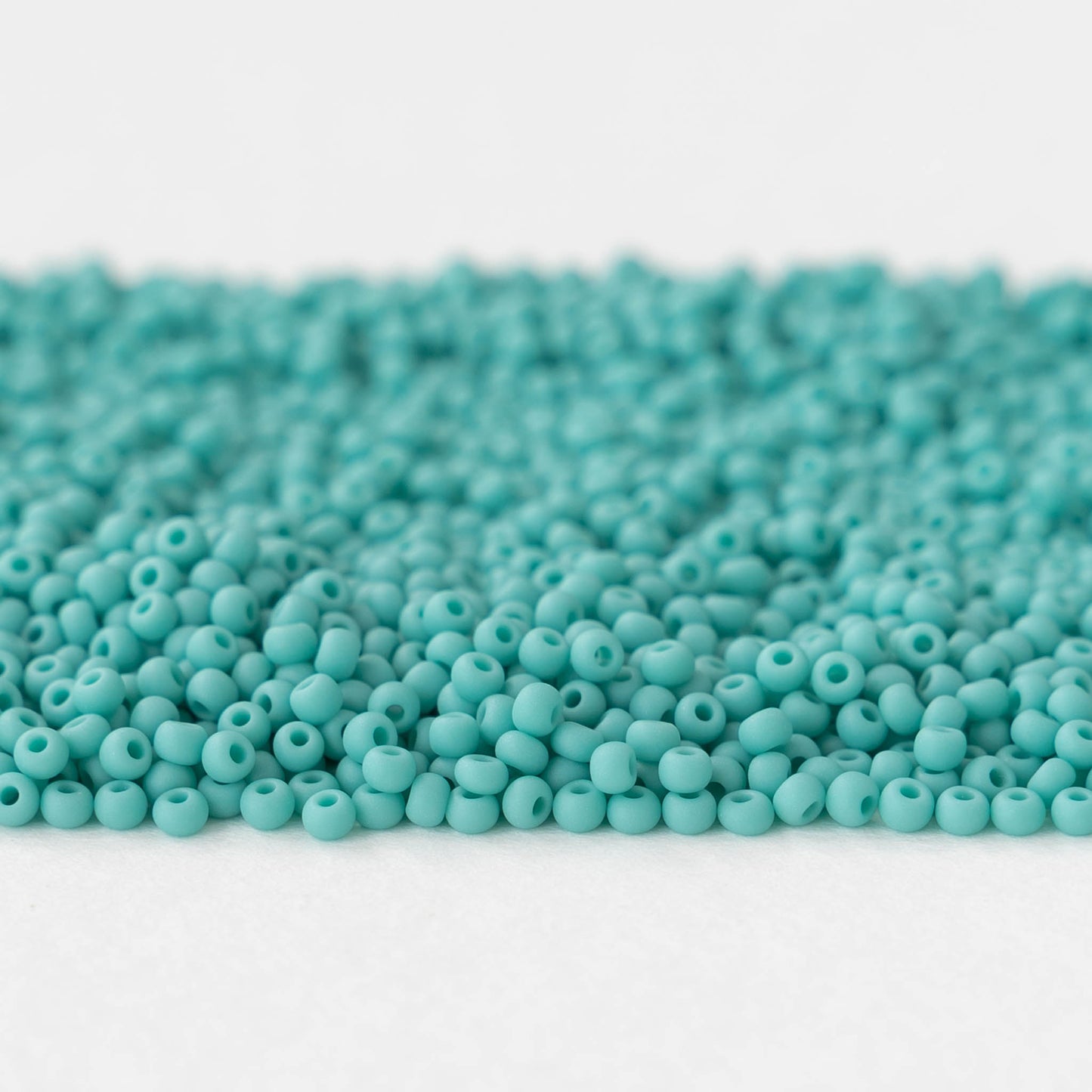 11/0 Glass Seed Beads - Matte Opaque Turquoise - 20 grams