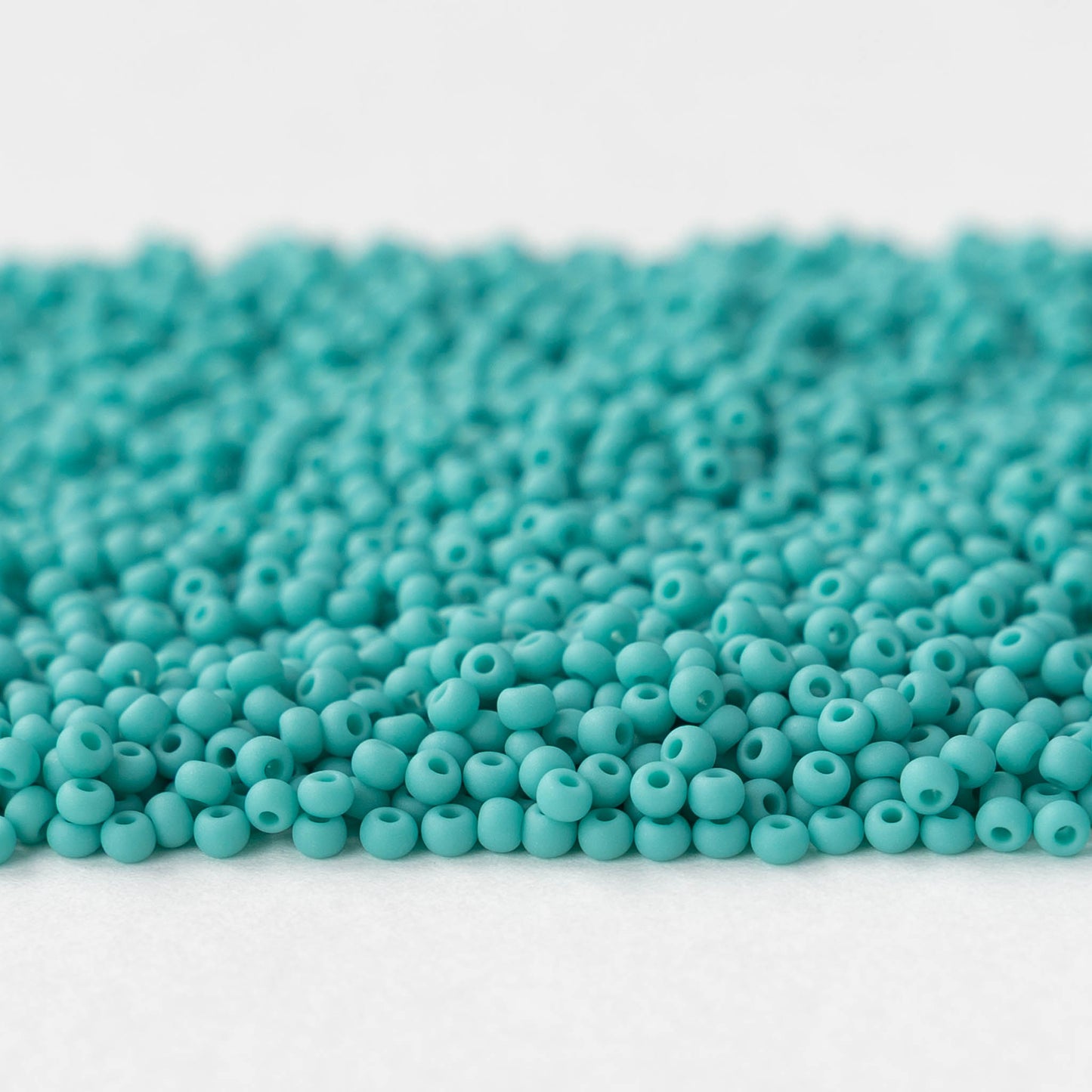 11/0 Glass Seed Beads - Opaque Turquoise Matte - 20 grams
