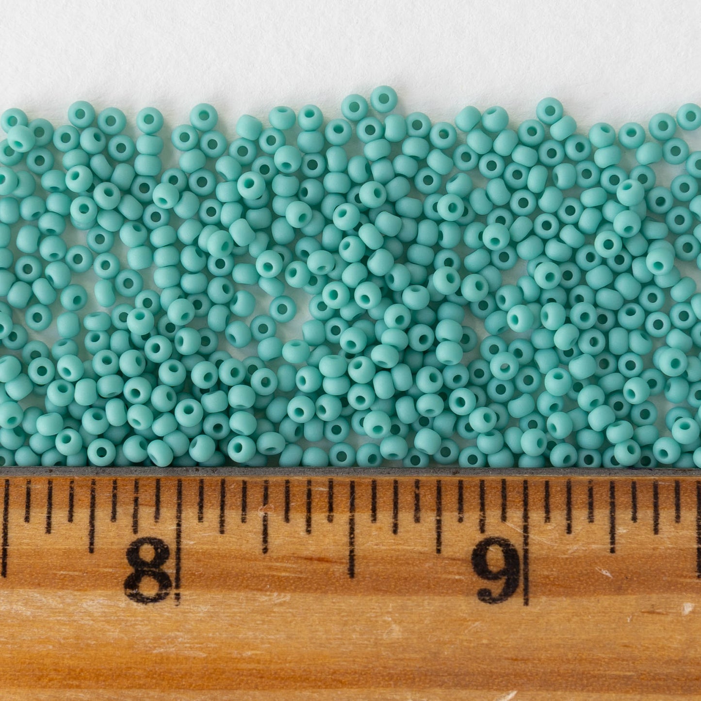 11/0 Glass Seed Beads - Matte Opaque Turquoise - 20 grams