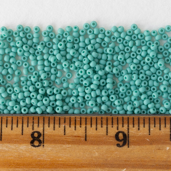 11/0 Glass Seed Beads - Matte Opaque Turquoise - 20 grams