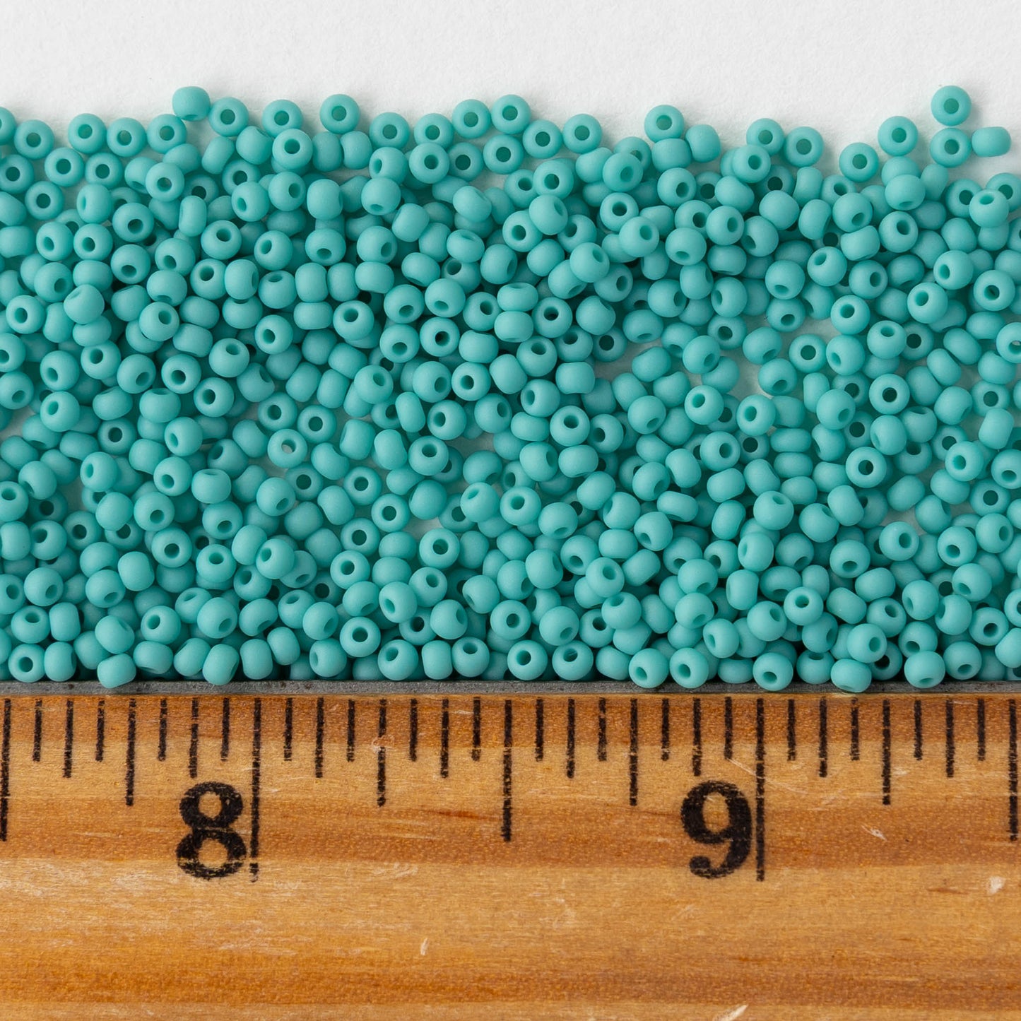 11/0 Glass Seed Beads - Opaque Turquoise Matte - 20 grams
