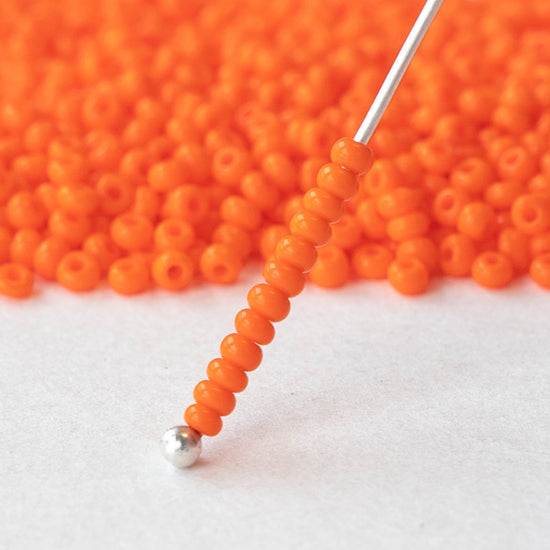 11/0 Seed Beads - Opaque Orange - 24 gram Tube