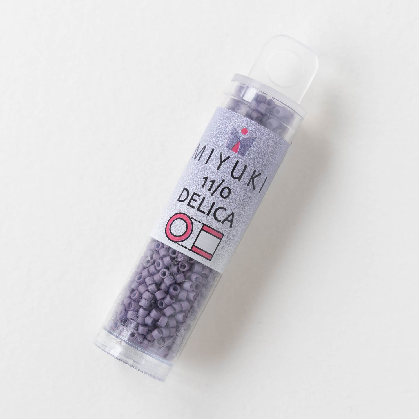 Load image into Gallery viewer, 11/0 Delica Seed Beads - Opaque Purple Grape Matte - 2 Inch Tube
