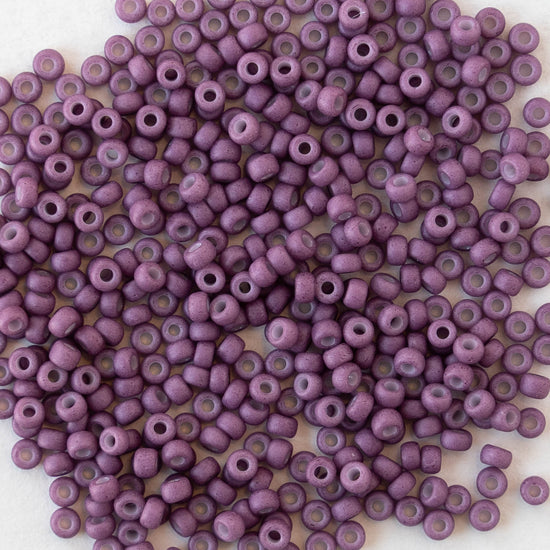 11/0 Glass Seed Beads - Opaque Matte Purple - 25 grams