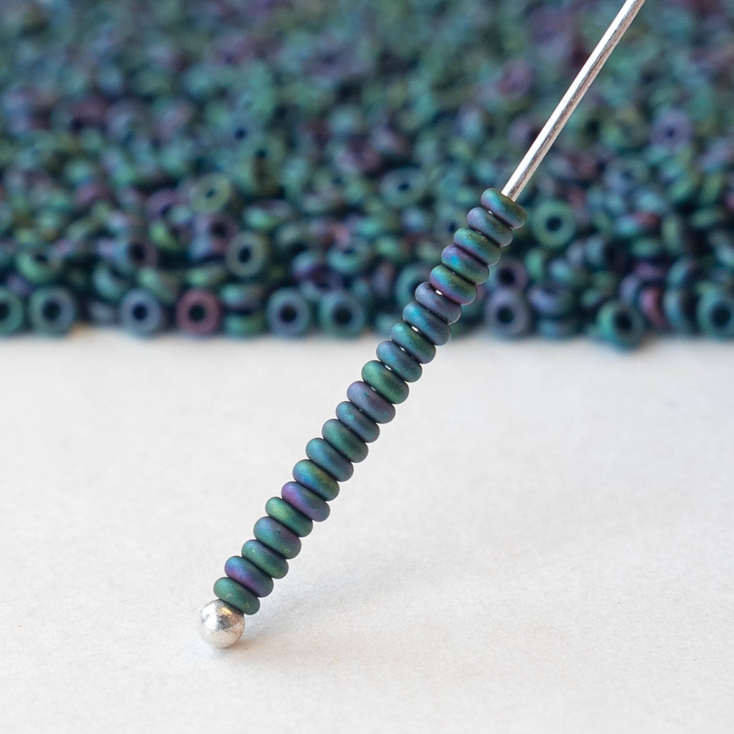 2.2mm O-Ring Beads - Teal Iris Matte - 5 grams