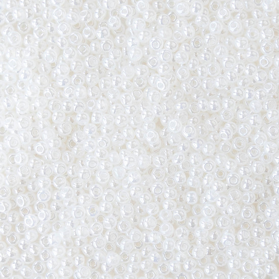 11/0 Seed Beads - White Pearl - 24 gram Tube