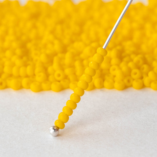 11/0 Seed Beads - Opaque Bright Yellow - 24 gram Tube