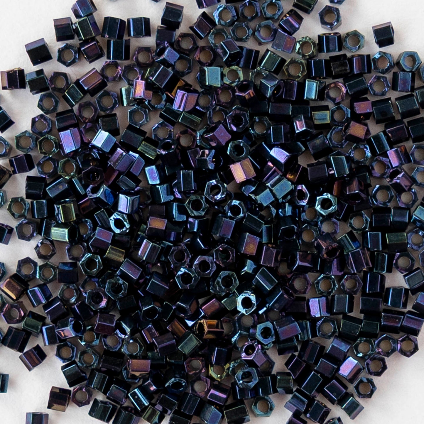 15/0 Glass Hex Cut Seed Beads - Metallic Nebula - 10 grams