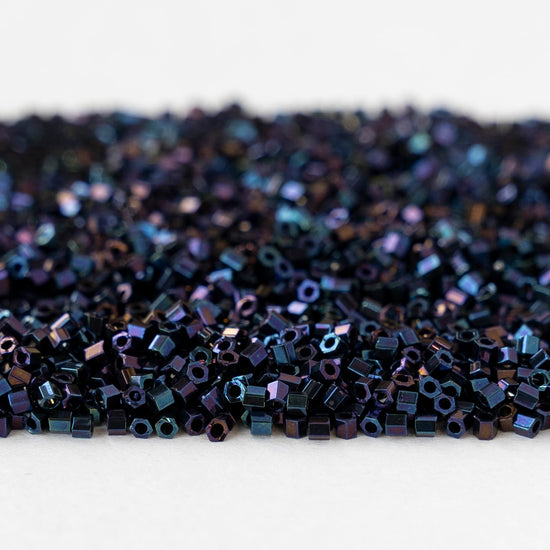 15/0 Glass Hex Cut Seed Beads - Metallic Nebula - 10 grams