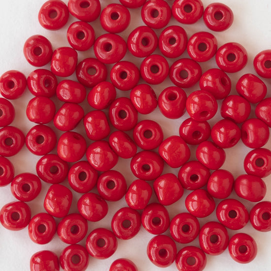 2/0 Seed Beads - Opaque Red - 25 grams