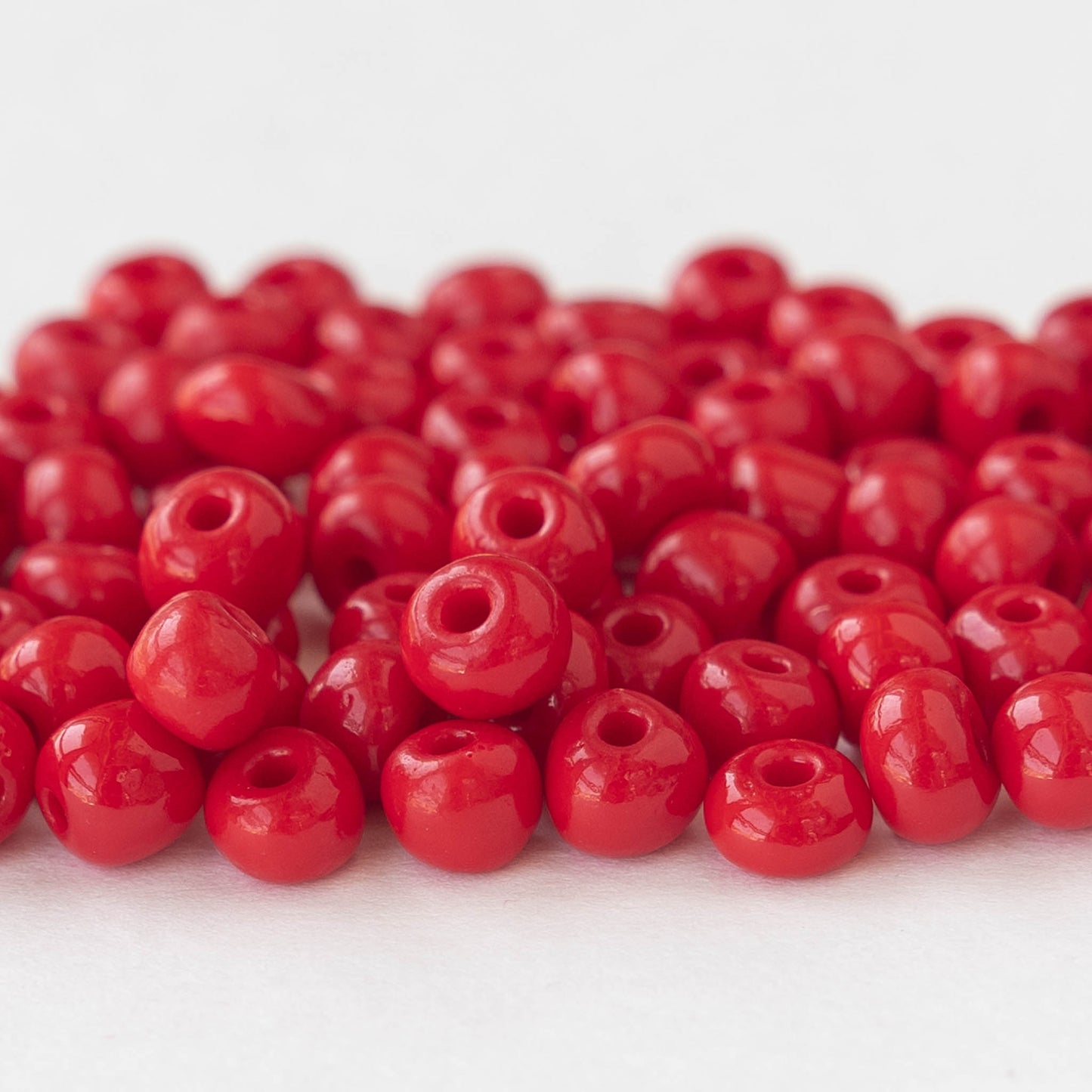 2/0 Seed Beads - Opaque Red - 25 grams