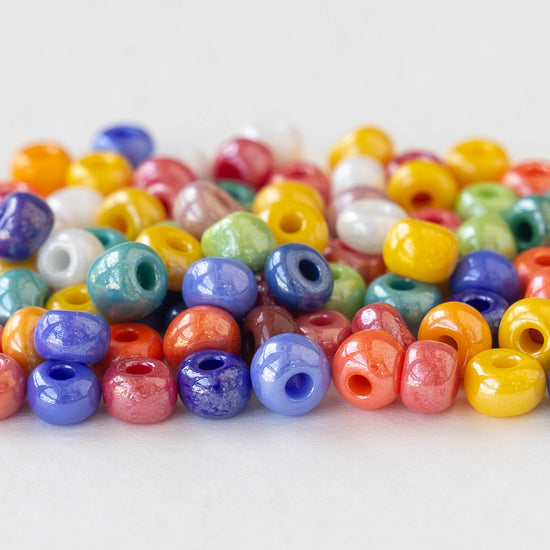 Load image into Gallery viewer, 3/0 Seed Beads - Opaque Luster Mix - 25 grams
