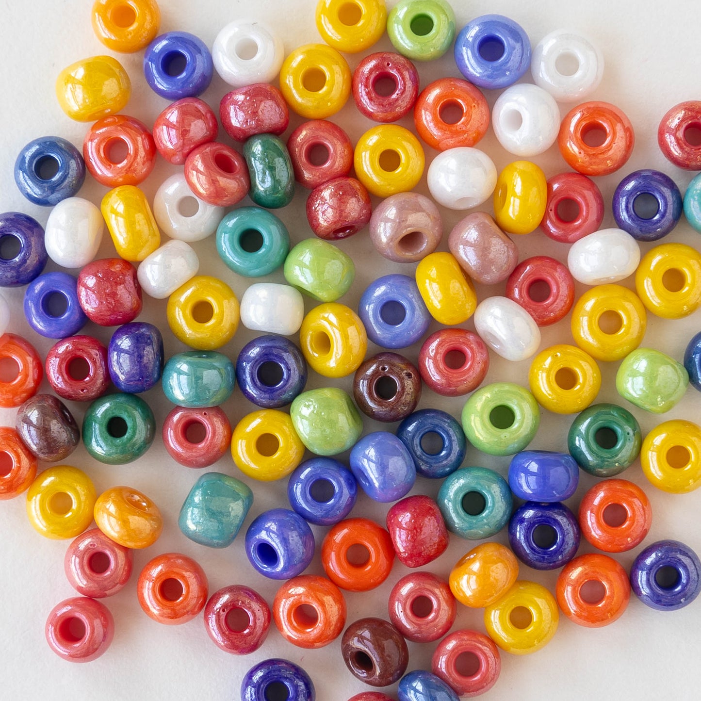 3/0 Seed Beads - Opaque Luster Mix - 25 grams