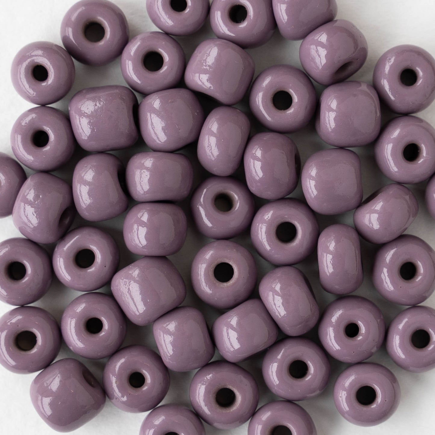 Size 33 Glass Seed Beads - Opaque Light Amethyst  - 20 beads