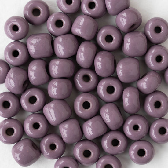 Size 33 Glass Seed Beads - Opaque Light Amethyst  - 20 beads
