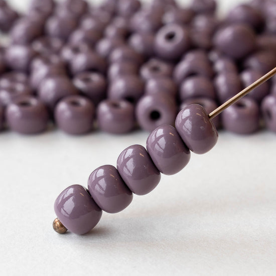 Size 33 Glass Seed Beads - Opaque Light Amethyst  - 20 beads