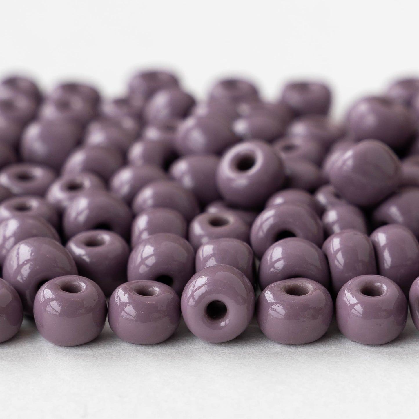 Size 33 Glass Seed Beads - Opaque Light Amethyst  - 20 beads