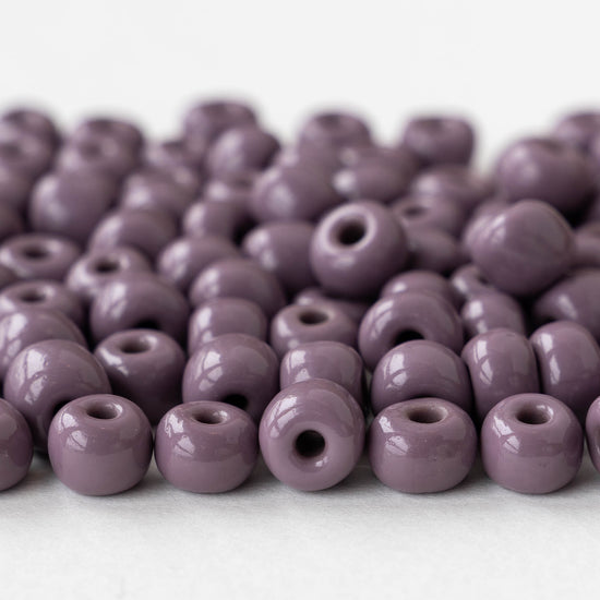 Size 33 Glass Seed Beads - Opaque Light Amethyst  - 20 beads