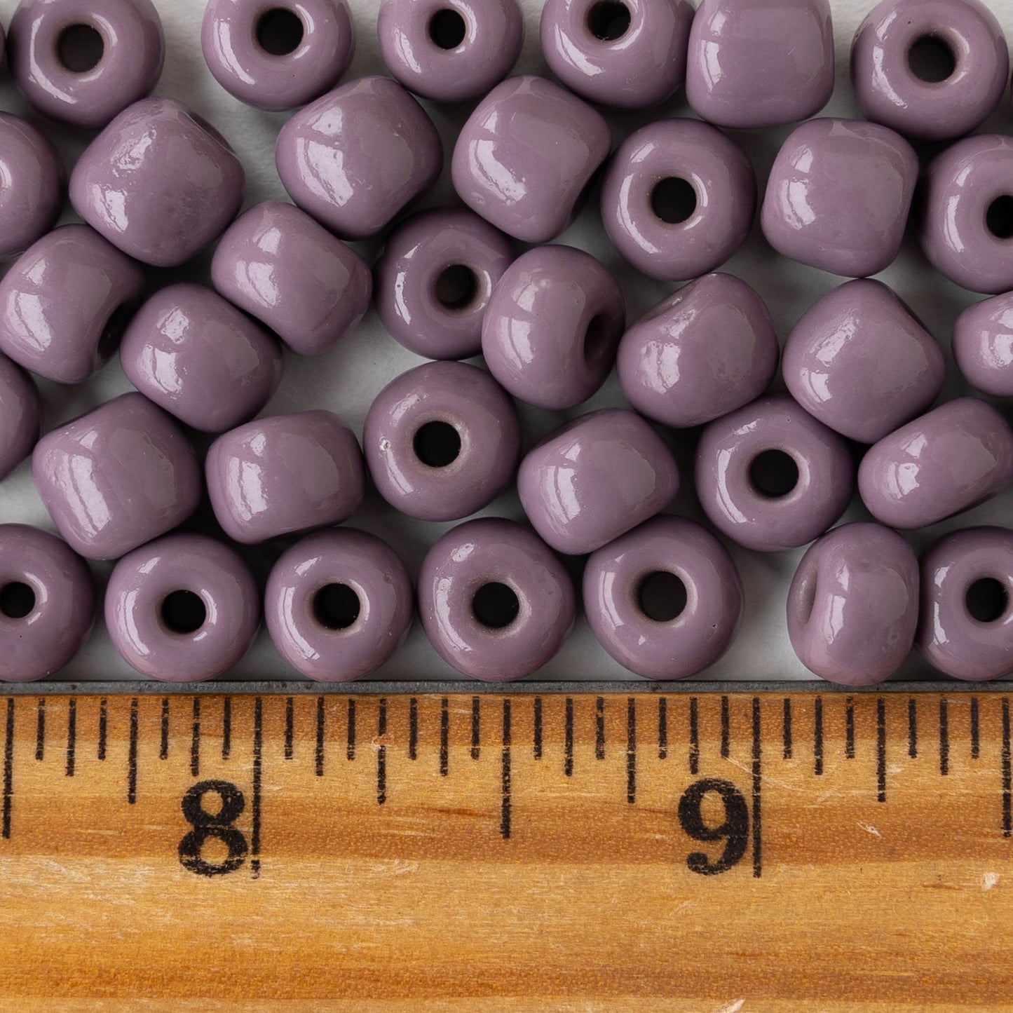 Size 33 Glass Seed Beads - Opaque Light Amethyst  - 20 beads
