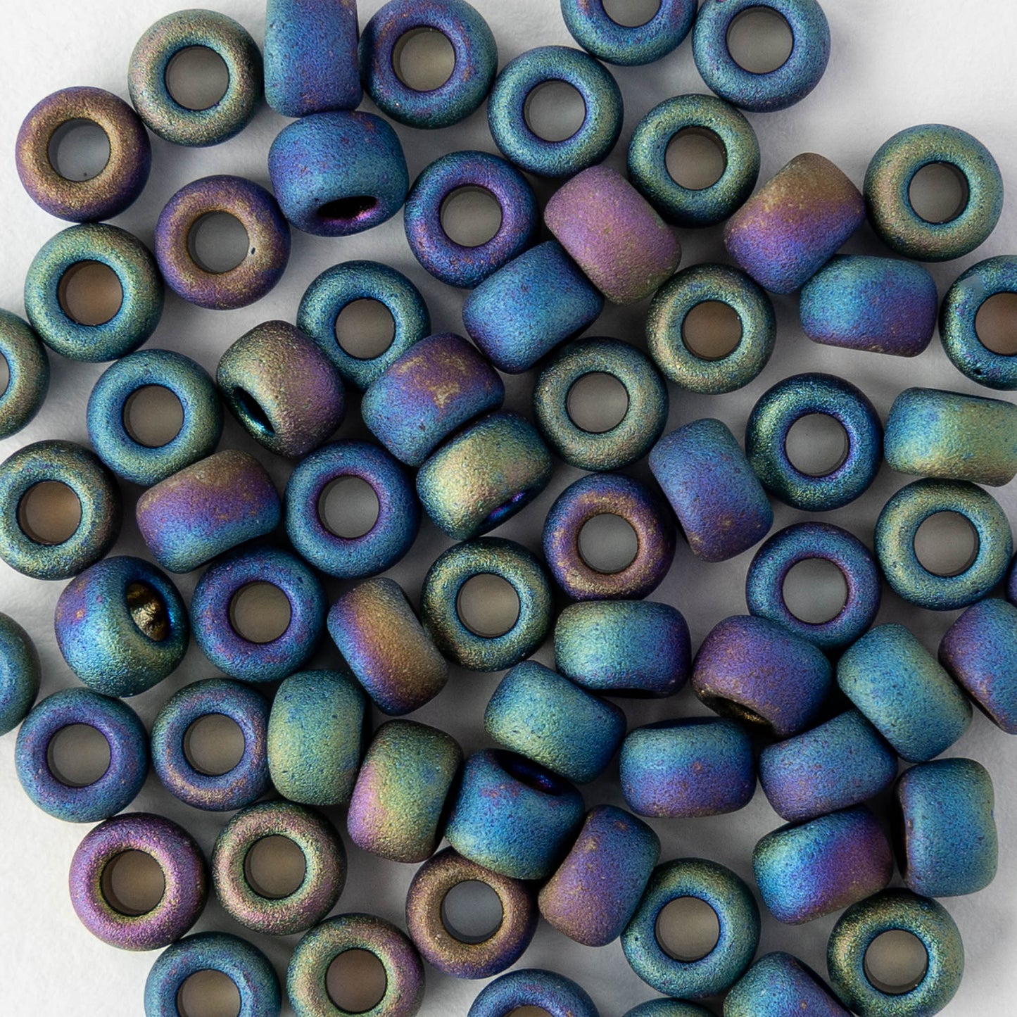 5/0 Glass Seed Beads - Blue Iris Matte - 10 or 20 grams