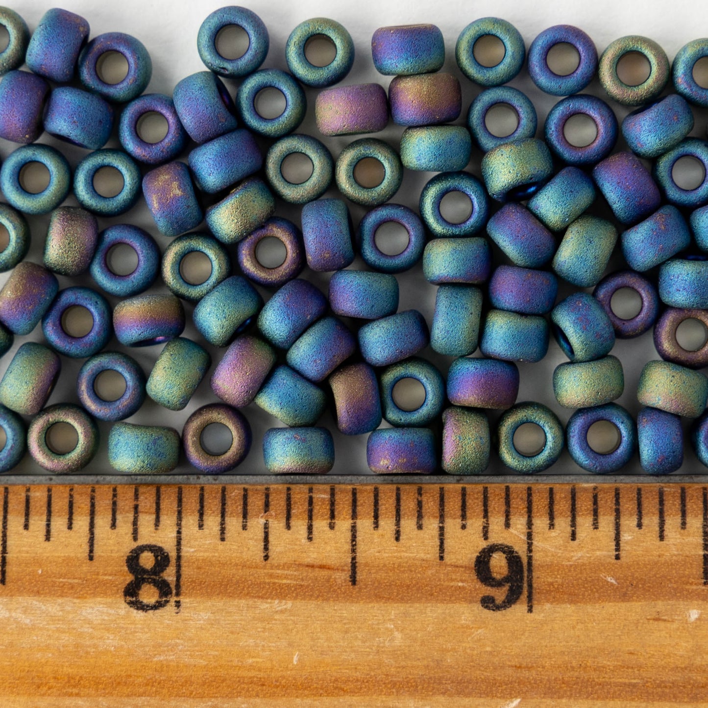 5/0 Glass Seed Beads - Blue Iris Matte - 10 or 20 grams