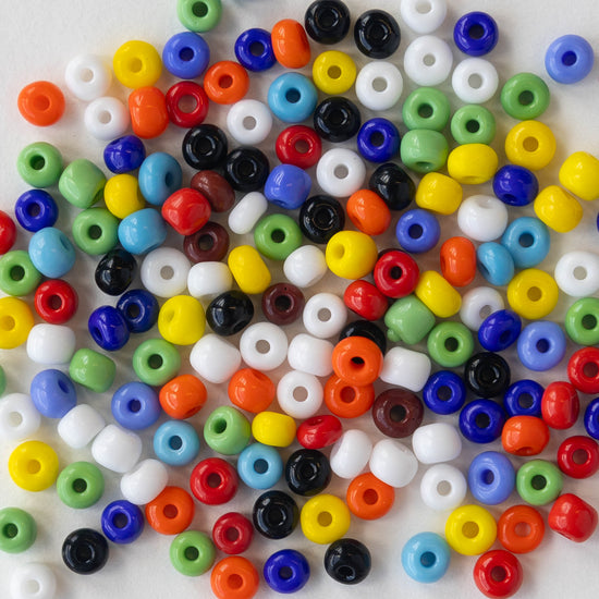 Size 5 Seed Bead - Opaque Colorful Mix - 25 grams