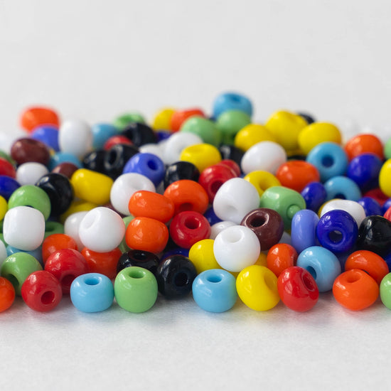 Size 5 Seed Bead - Opaque Colorful Mix - 25 grams