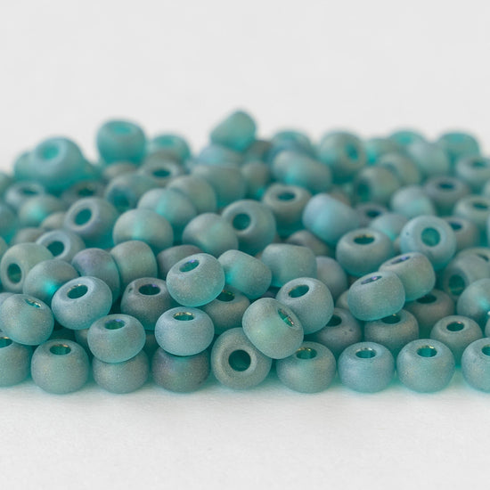 6/0 Seed Beads - Blue Zircon Frost - 25 grams