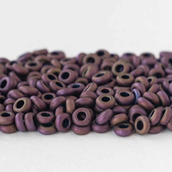 4mm O-Ring Beads - Mauve Mocha Matte - 2.5 Inch Tube