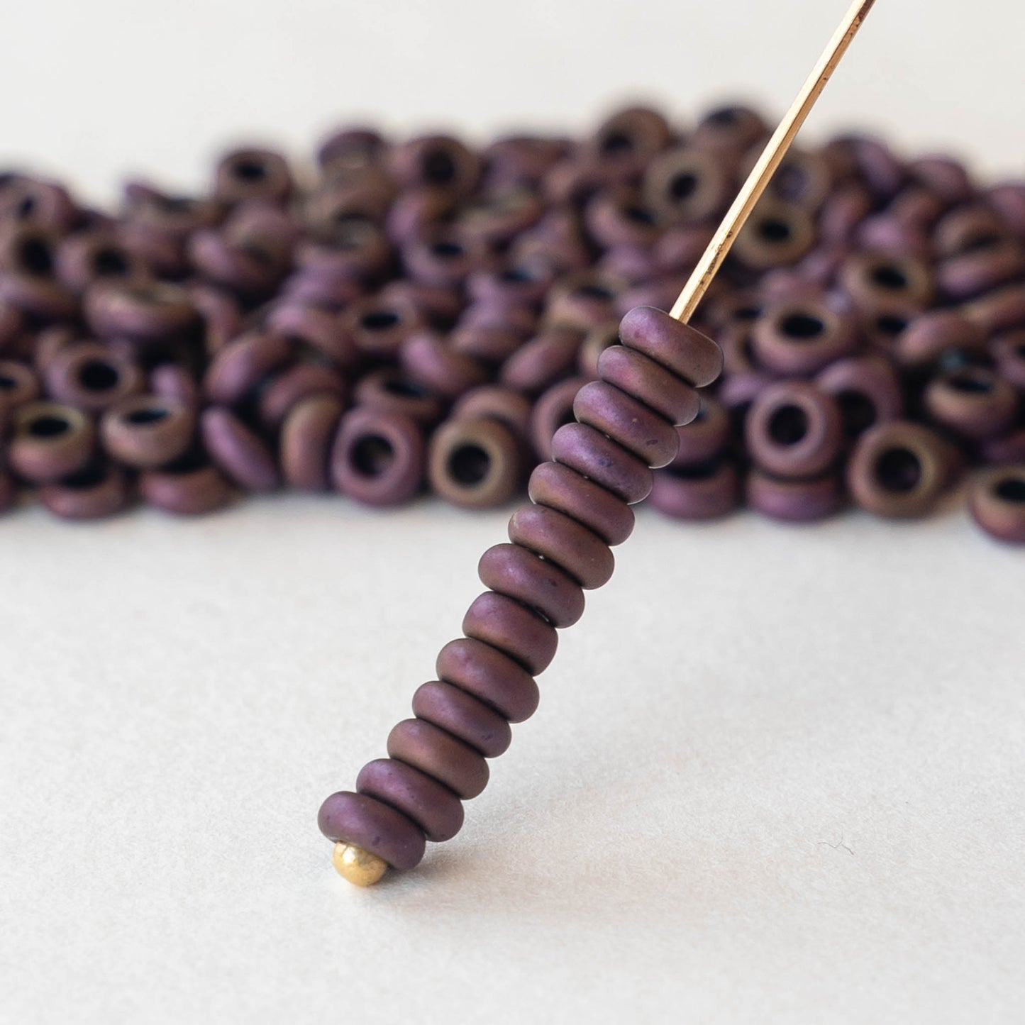 4mm O-Ring Beads - Mauve Mocha Matte - 2.5 Inch Tube